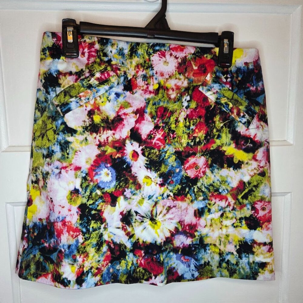 Workshop Abstract Multicolored Floral Mini Skirt - Size 4